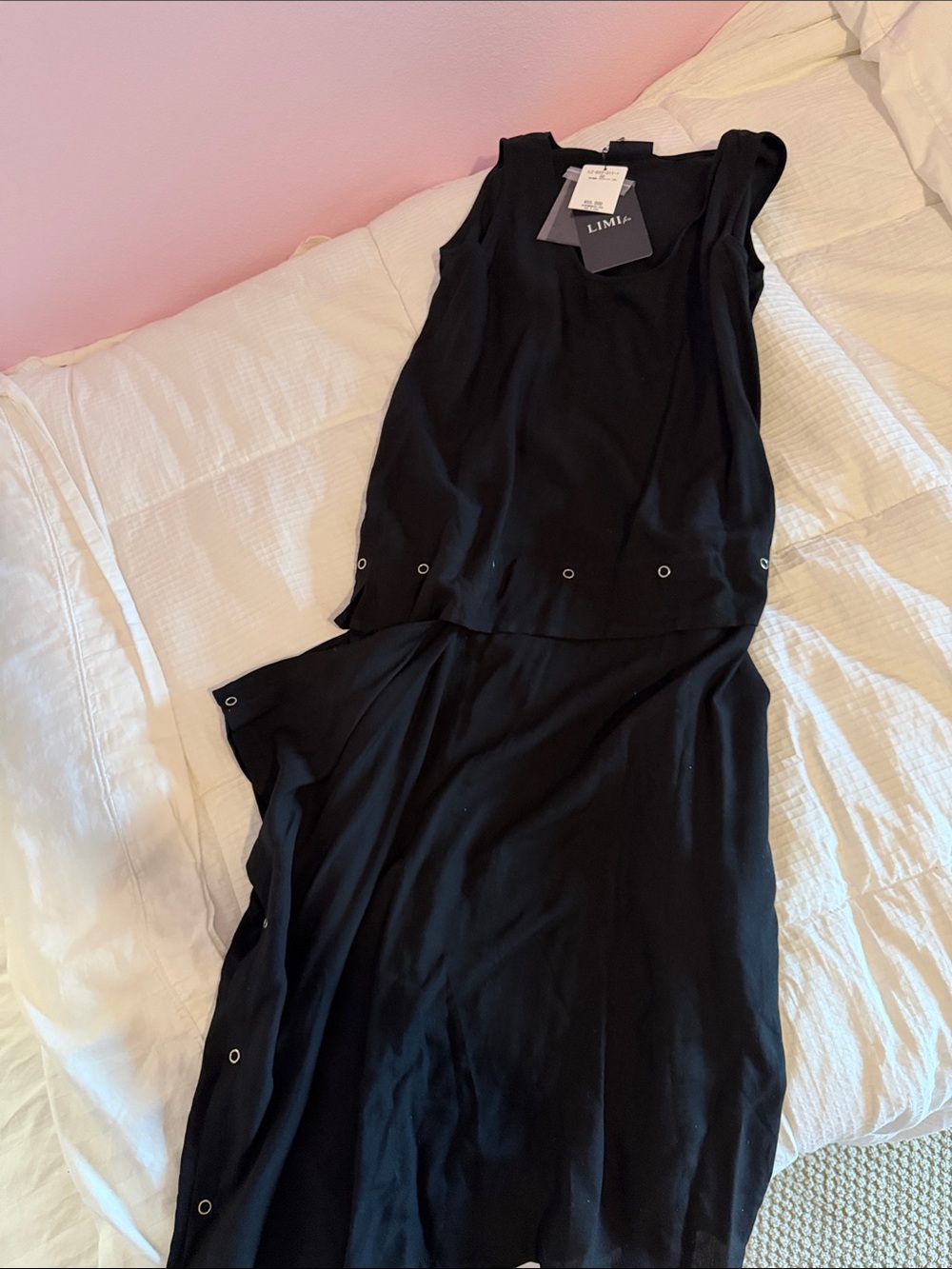Linden Black Sleeveless Maxi Dress with Eyelet Trim